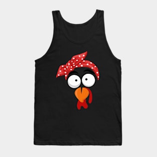 Turkey Face Headband Womens Happy Thanksgiving Day Tank Top